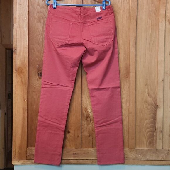 UNTUCKIT Straight Fit Mid Rise Stretch Casual Comfort Pants, 32" X 32", Red - Picture 2 of 8